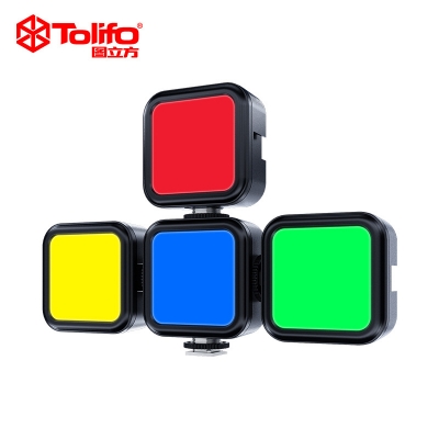 攝影攝像小方形燈拍照打光燈RGB口袋補光燈LED便攜單反相機補光燈PT-49RGB